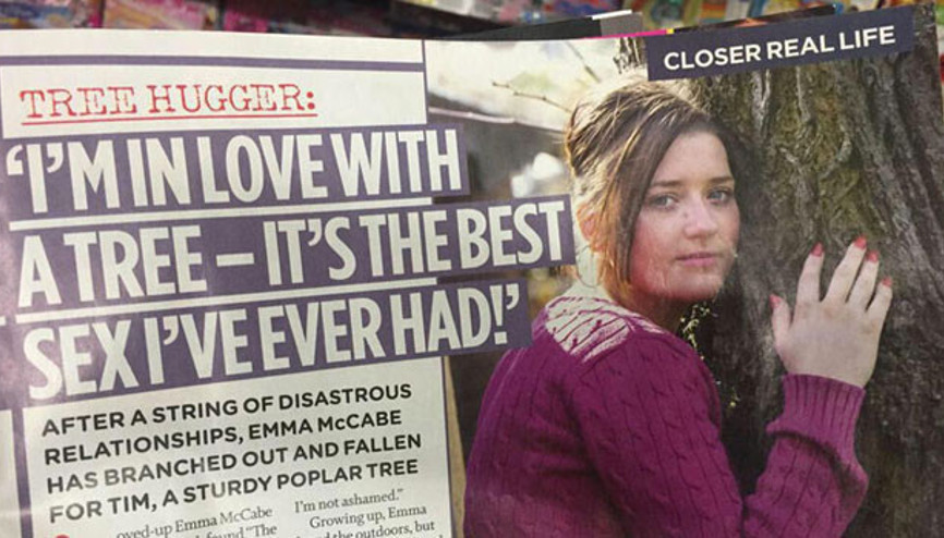 Aradığı aşkı kavak ağacında buldu