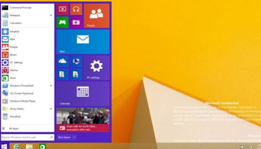 Başlat Menüsü Windows 8.1e geliyor