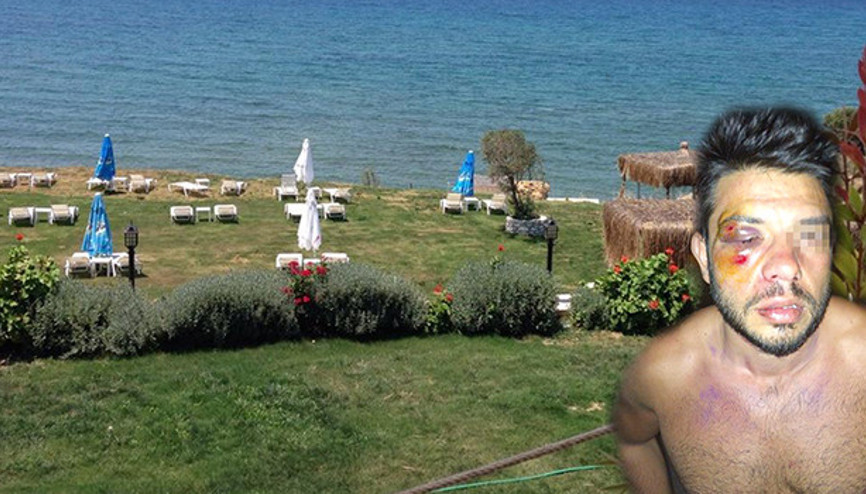 Çeşmedeki ünlü beachte  4 bin lira hesap, üstüne dayak