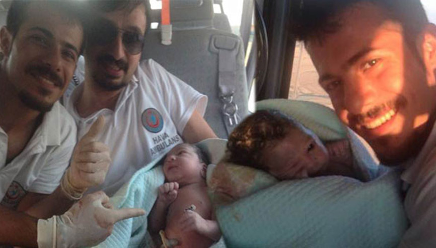 Helikopterde doğum