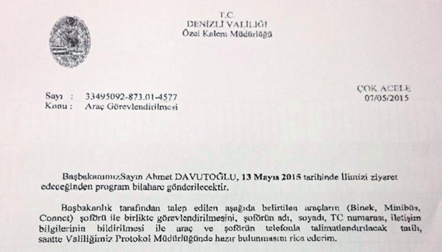 Denizli Valisi Şükrü Kocatepenin araç talebine CHPli vekillerden tepki