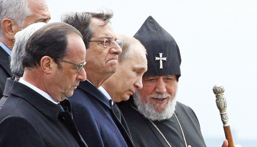 Erivan’da Putin’li Hollande’lı anma
