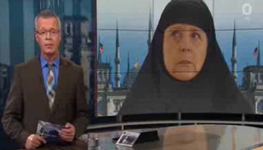 ARD, Merkel’e kara çarşaf giydirdi