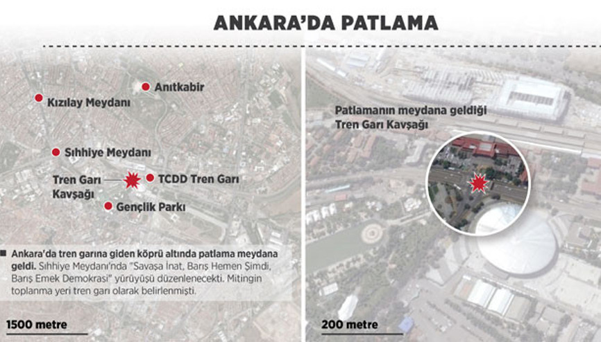 Ankara Tren Garı kavşağında patlama