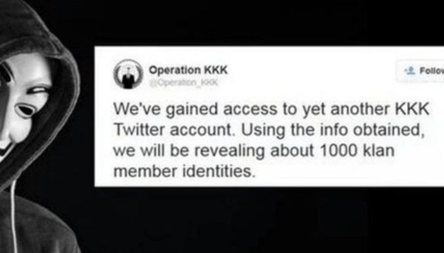 Anonymous, Ku Klux Klan üyelerinin bilgilerini paylaştı