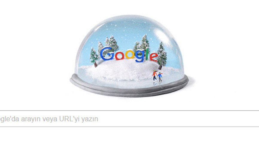 Googledan Kış Gündönümü için doodle
