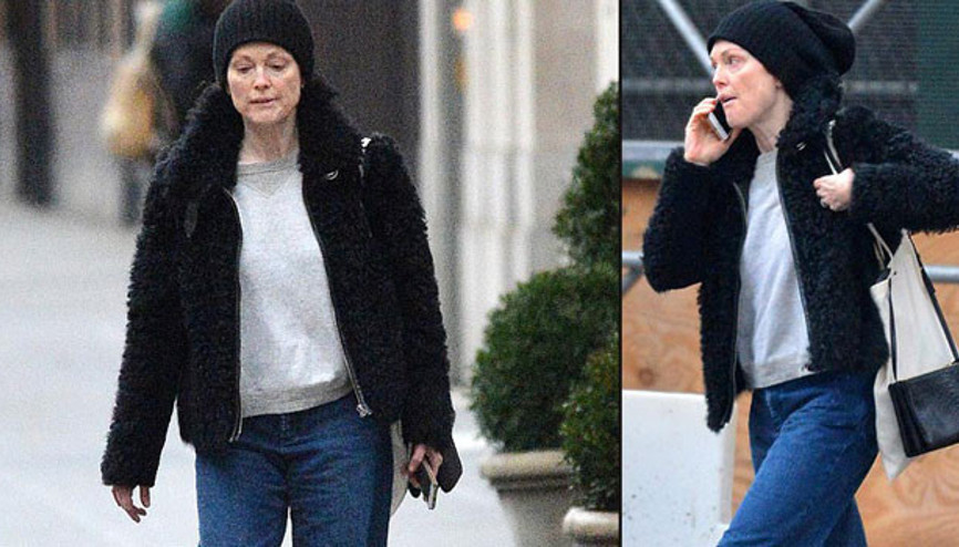 Julianne Moore da makyajsız yakalandı