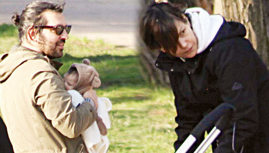 Ali Bilgin eşi ve bebeğiyle Maçka Parkında