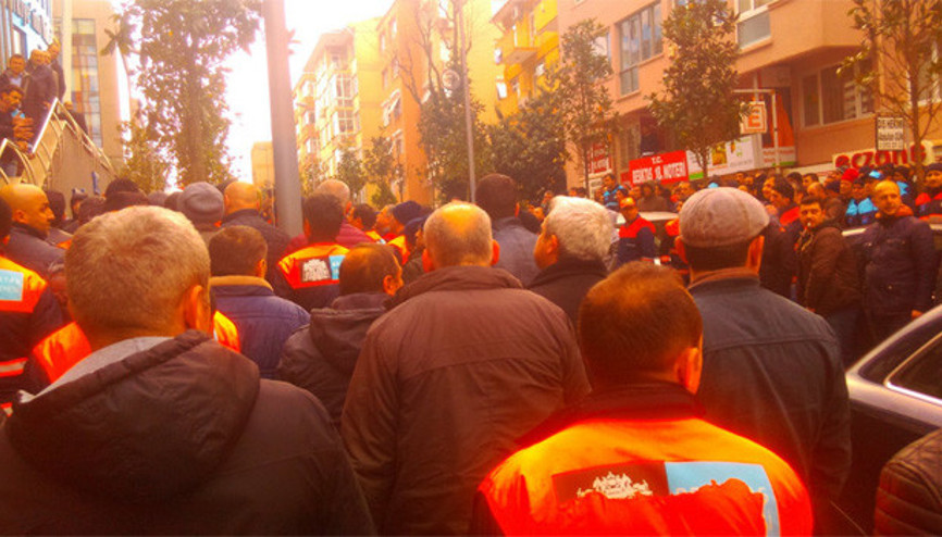 Temizlik işçilerinden eylem
