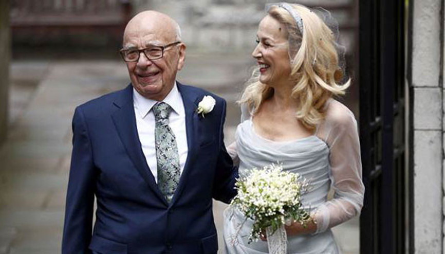 Rupert Murdoch ve Jerry Hallu çocukları evlendirdi