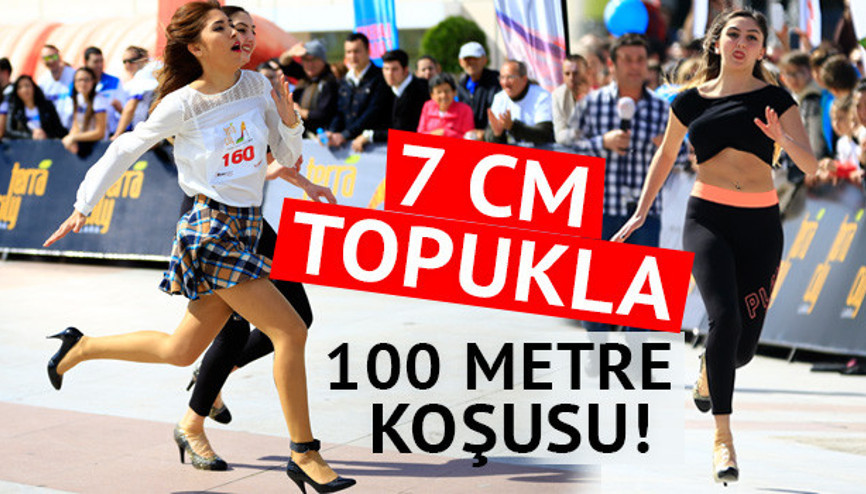 7 santim topukla 100 metre koşusu