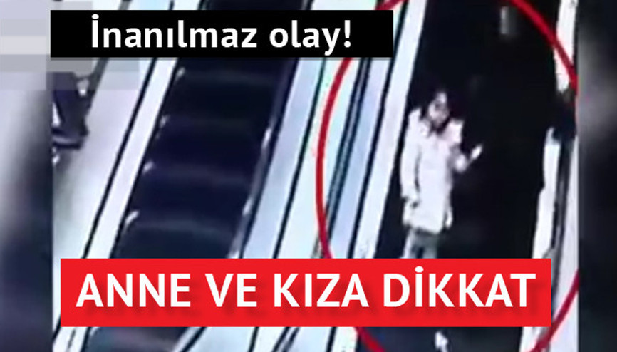 Yürüyen merdivende korkunç kaza
