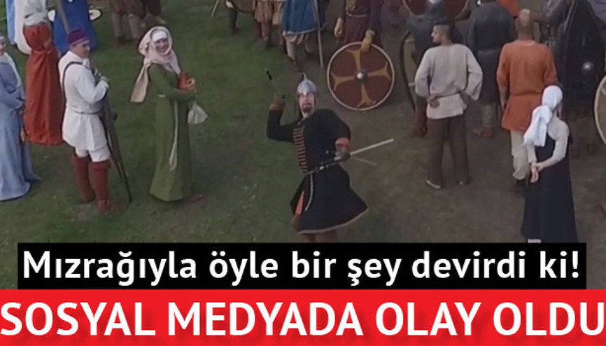 Mızrağıyla öyle bir şey devirdi ki