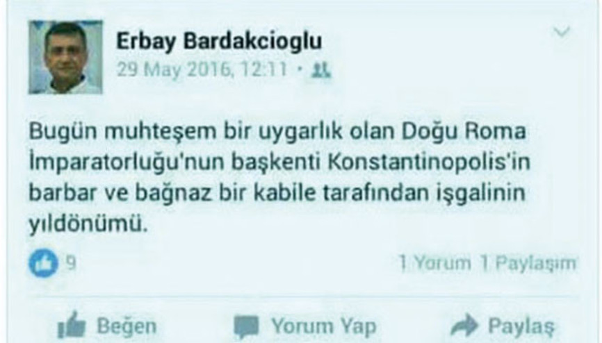 İstanbulun fethini eleştiren profesör açığa alındı