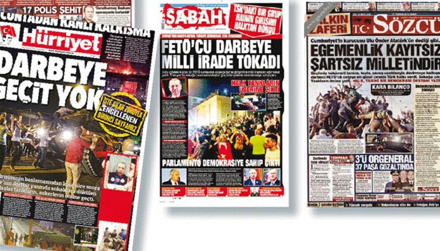 Darbe girişimi gazete  manşetlerine nasıl yansıdı
