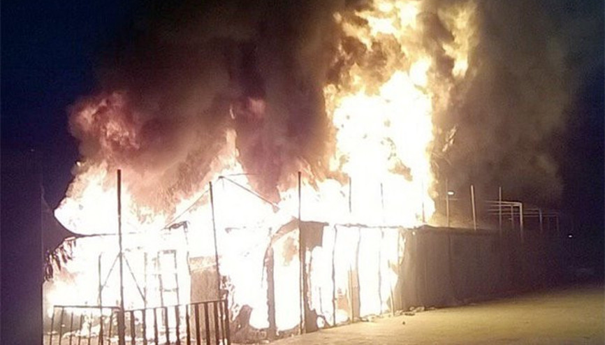 Sığınmacı kampında korkutan yangın