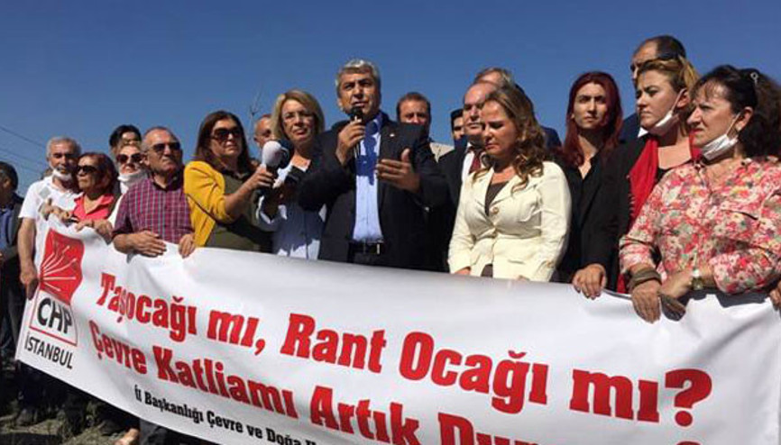 Sultangazideki taş ocakları için eylem