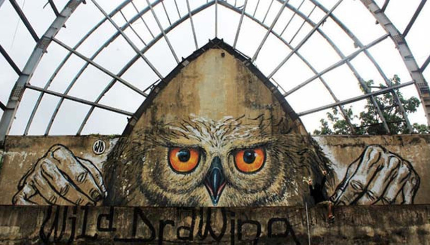 Ders çalışmaya ilham, sokak sanatı