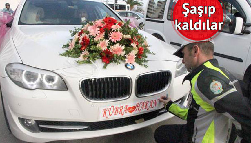 Gelin ve damada düğün günü trafik cezası şoku