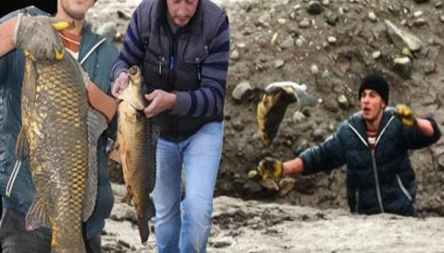Gölet çekildi, ortaya bu manzara çıktı Gölet çekildi, ortaya bu manzara çıktı