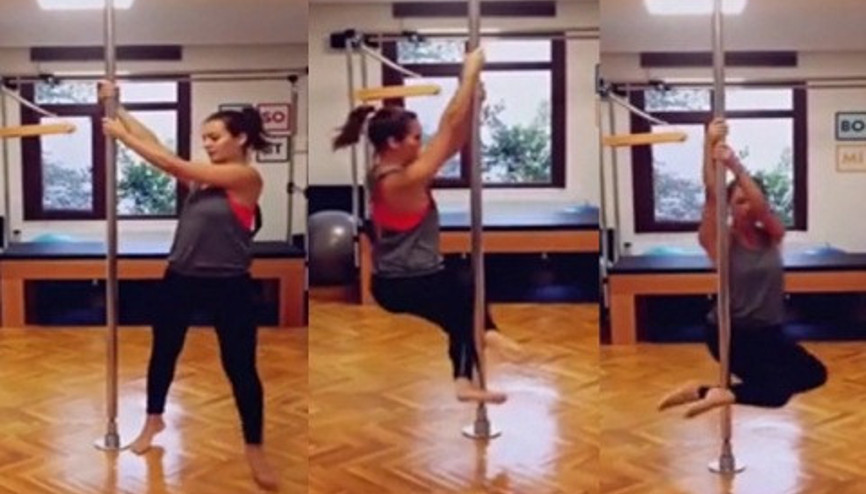 İrem Sakın direk dansı sosyal medyayı salladı