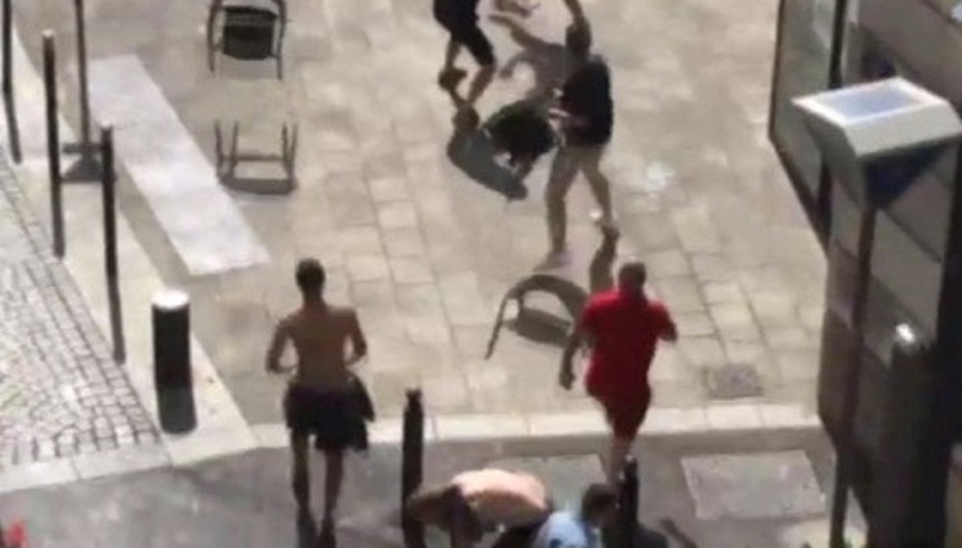 İngiliz ve Rusların ölümüne kavgası kamerada İngiliz ve Rusların ölümüne kavgası kamerada