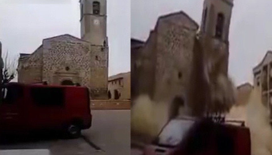 İspanyada 300 yıllık kilise çöktü