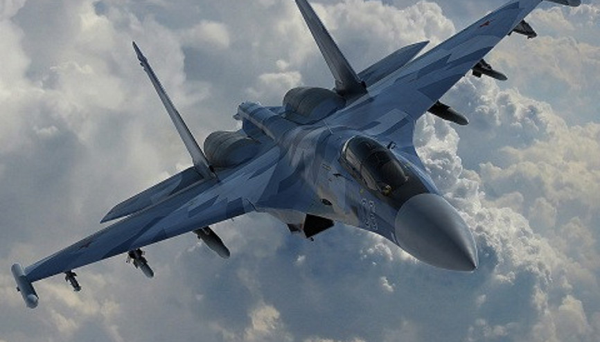 İşte Rusyanın Lazkiyeye gönderdiği Su-35 uçağı