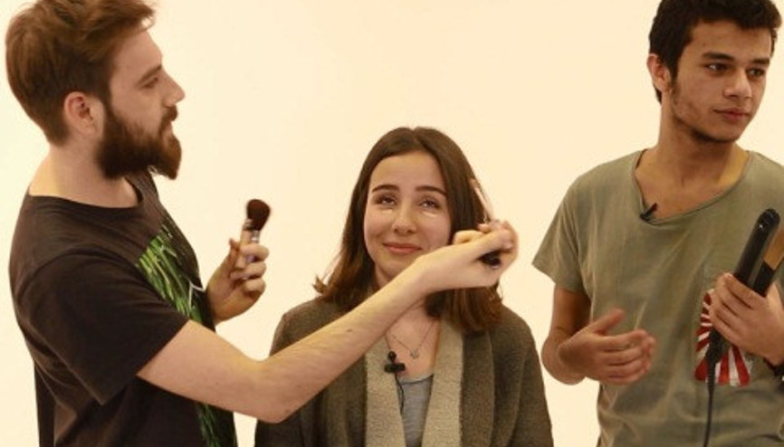 Çekim anında Canberkten Berkantı kızdıran hareket Çekim anında Canberkten Berkantı kızdıran hareket