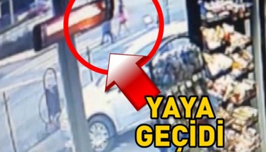 Bartında otomobil yaya geçidinde kadına böyle çarptı