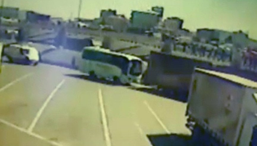 Dinlenme tesisindeki kaza güvenlik kameralarına yansıdı