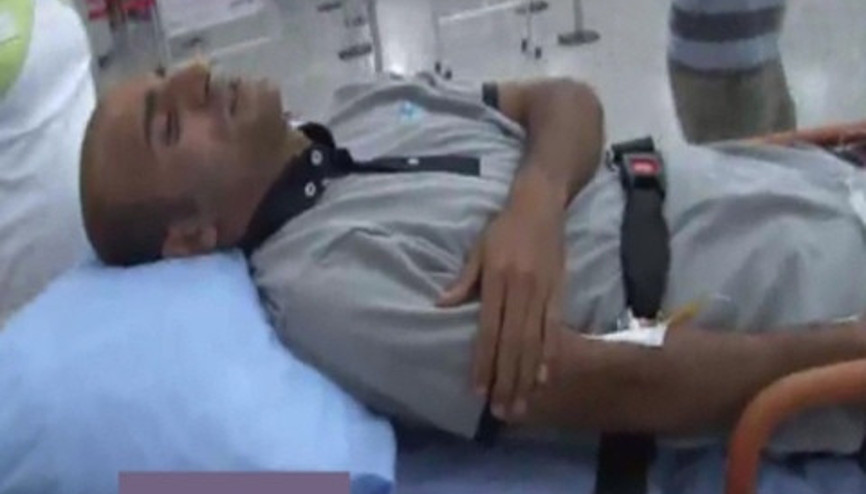Havalimanında üzerine yıldırım düşen işçi böyle ambulansa götürüldü