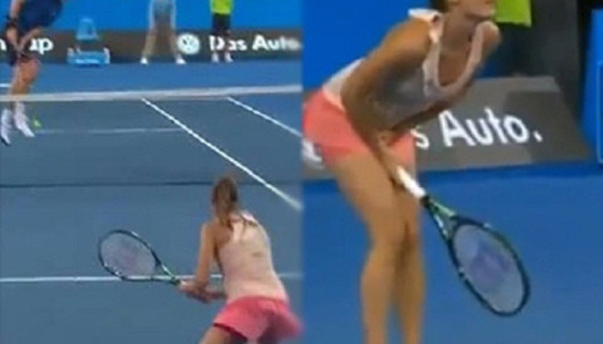 Ünlü tenisçiyi öyle bir yerden vurdu ki