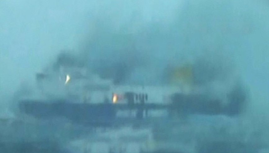 Akdenizde yolcu gemisinde yangın çıktı