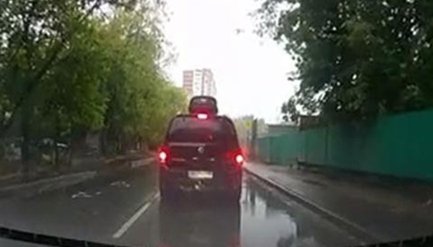 Duran otomobilin üzerine ağaç düştü
