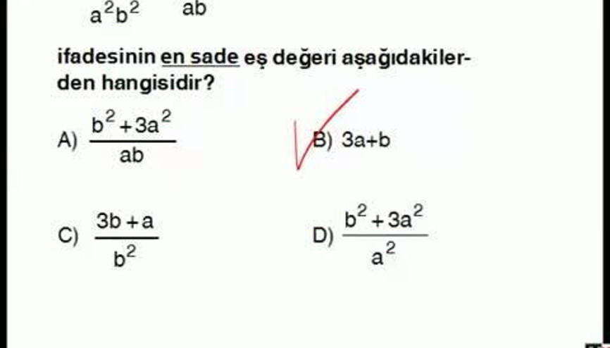MATEMATİK SORULARININ ÇÖZÜMLERİ