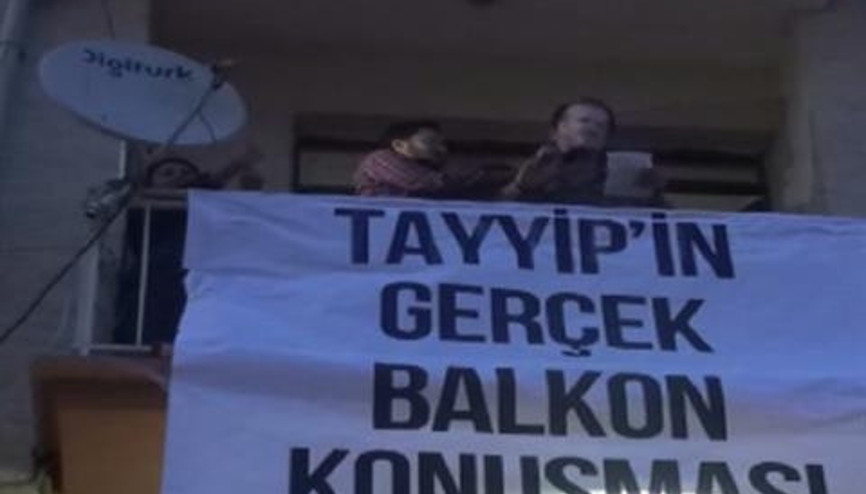 Öğrencilerden balkon konuşması