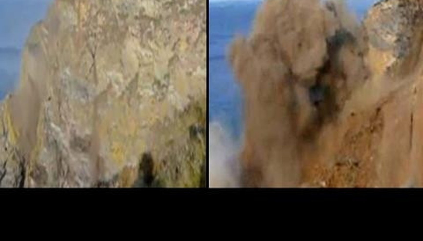 İNGİLTEREDE DENİZ KIYISINDA BULUNAN KAYALIKLAR ÇÖKTÜ