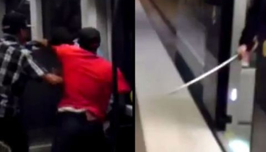 Metrodaki kavgaya samuray kılıcıyla dalmak
