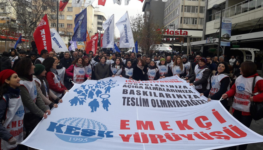 ‘Emekçi Yürüyüşü’ Ankara’da sonlandı