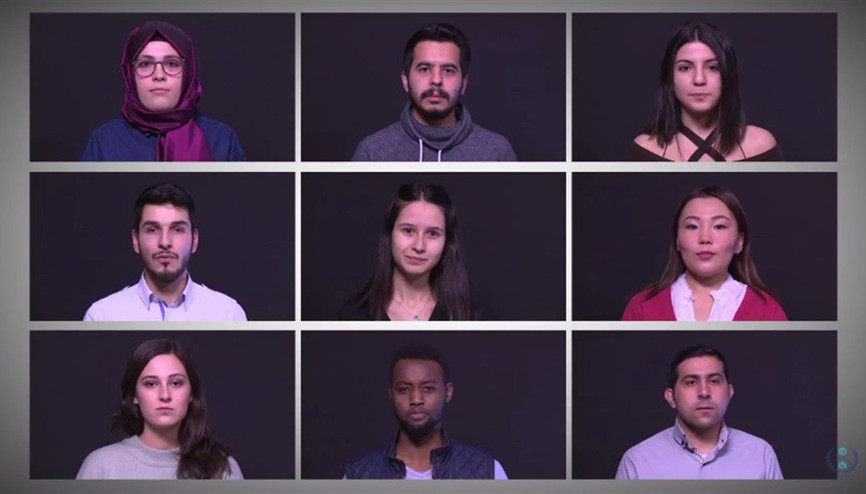 Üniversite öğrencileri 30 dilde teröre hayır dedi