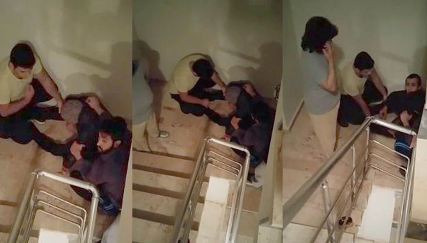 Ayakkabı hırsızını apartman sakinleri yakaladı