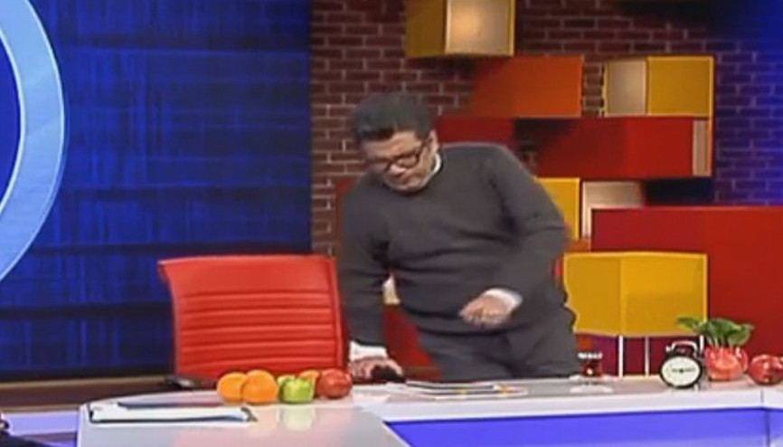 Ünlü sunucunun canlı yayında şoke eden bayılma anı