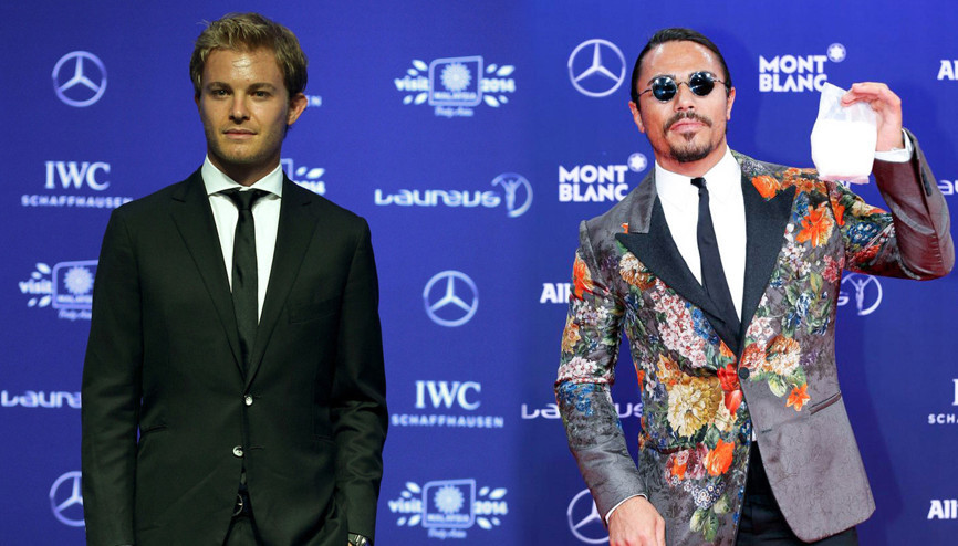 Nusret, özel tuz atma tekniğini Rosberge öğretti