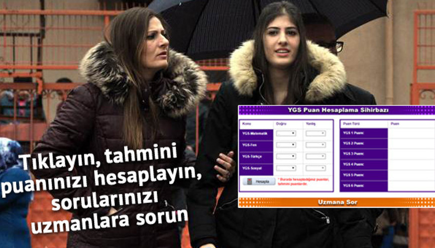 YGS sonuç puanı hesaplama nasıl yapılıyor 2017 YGS tahmini puan hesaplama robotu