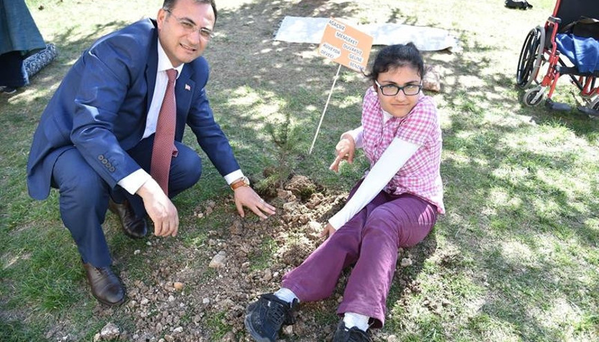 Engelsiz fidanlar toprakla buluştu