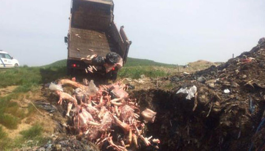 2,5 ton kaçak et böyle imha edildi
