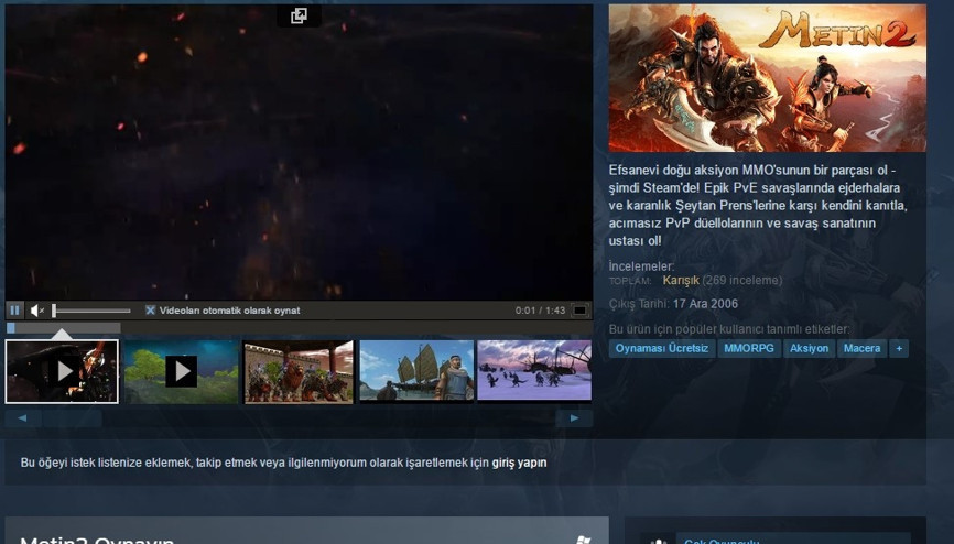 Efsane oyun Metin2 artık Steamde