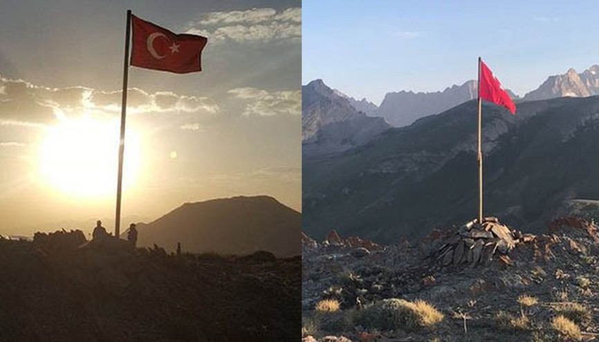 TSK en yükseğini oluşturdu... Türk bayrağı dikildi