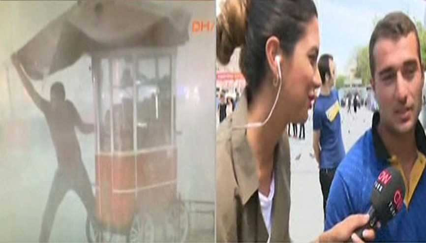 Afetin simgesi Taksim Meydanındaki simitçi